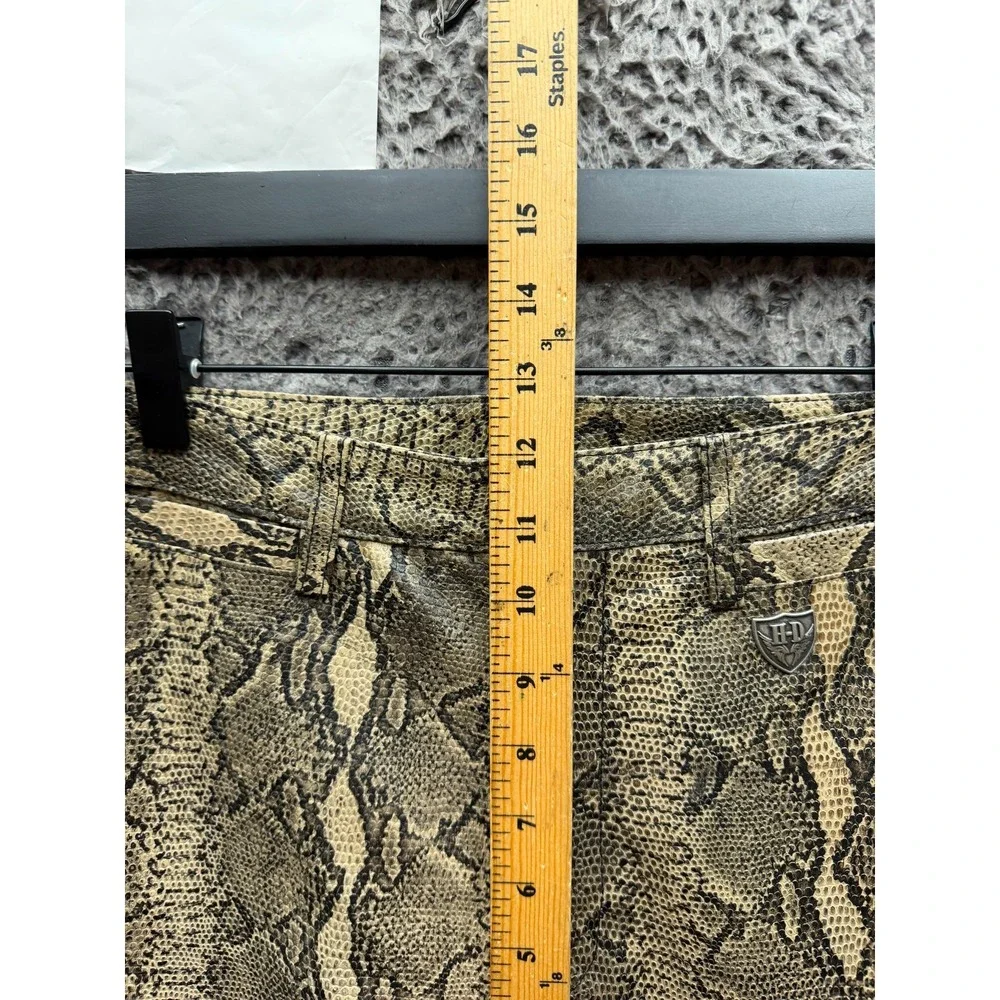 Vintage Y2k Harley-Davidson Genuine Leather Snakeskin Pants Womens Size 29 x 34